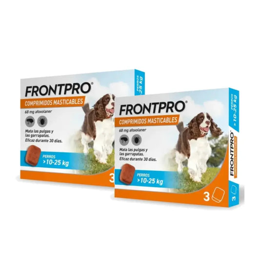 Frontpro - loislääke koirille, paino 10–25 kg (L), pakkaus 2 x 3 purutablettia