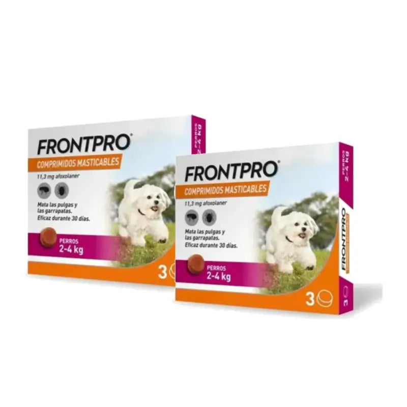 Frontpro-loislääke koirille, paino 2–4 kg (S), pakkaus 2 x 3 purutablettia