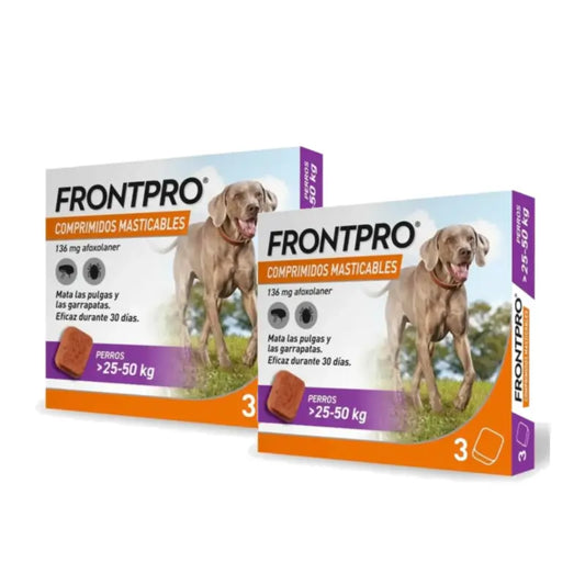 Frontpro - loislääke koirille, 25–50 kg (XL), 2 x 3 pureskeltavaa tablettia sisältävä pakkaus