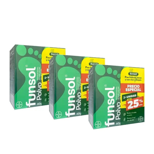 Funsol-jauhe, 2. pakkaus, 25 %:n alennus tarjouksessa, 3 x 60 g:n pakkaus