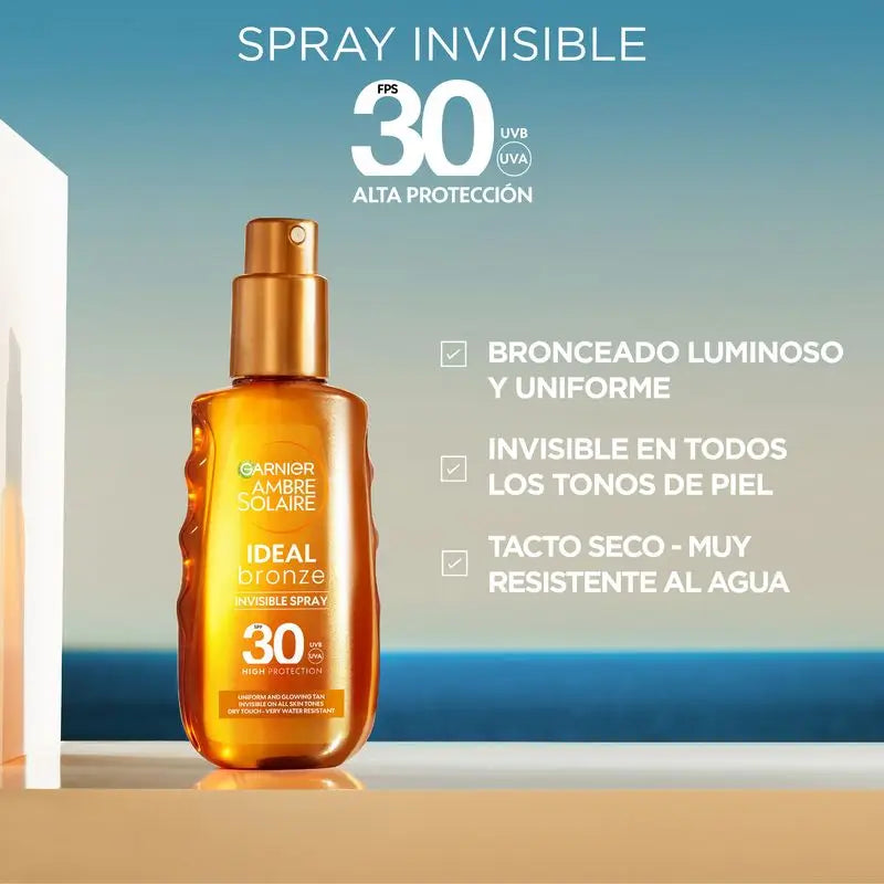 Garnier Delial Ideal Bronze Invisible Spray SPF30 aurinkosuojasuihke 150 ml