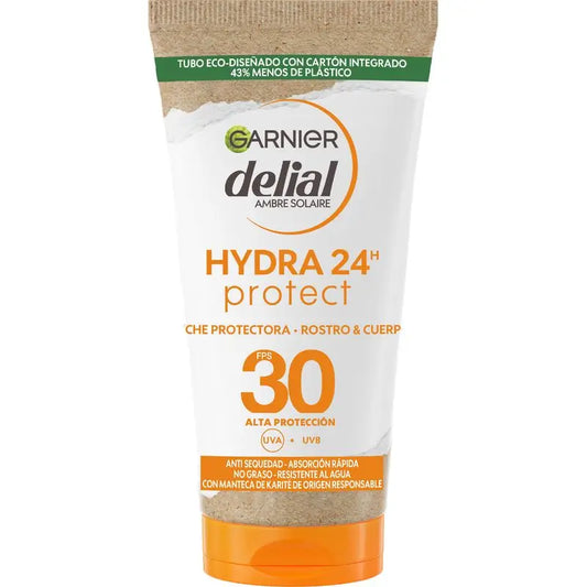 Garnier Delial Delial Protective Milk Spf 30 Hydra 24 Protect, Water Resistant & Moisturising Formula With Shea Butter