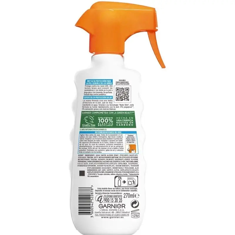 Garnier Delial lasten aurinkovoide SPF 50 vaalealle ja herkälle iholle. Lasten tuote, 270 ml