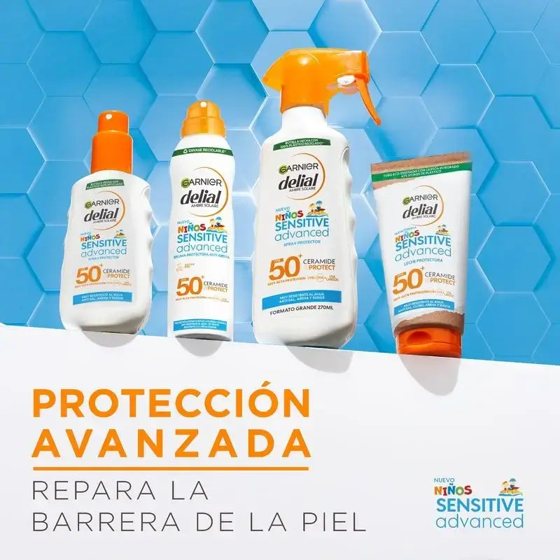 Garnier Delial lasten aurinkovoide SPF 50 vaalealle ja herkälle iholle. Lasten tuote, 270 ml