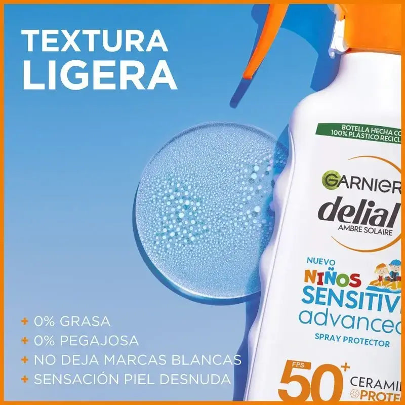 Garnier Delial lasten aurinkovoide SPF 50 vaalealle ja herkälle iholle. Lasten tuote, 270 ml