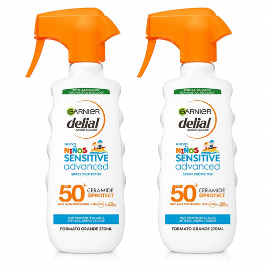 Garnier Delial lasten aurinkovoide SPF 50 vaalealle ja herkälle iholle. Lasten tuote, 270 ml, 2 kpl:n pakkaus