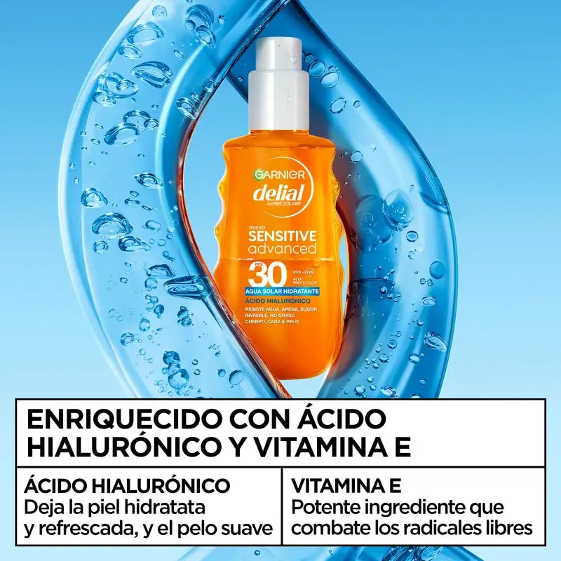 Garnier Delial Sensitive Advanced kosteuttava aurinkovoide SPF 30, 150 ml