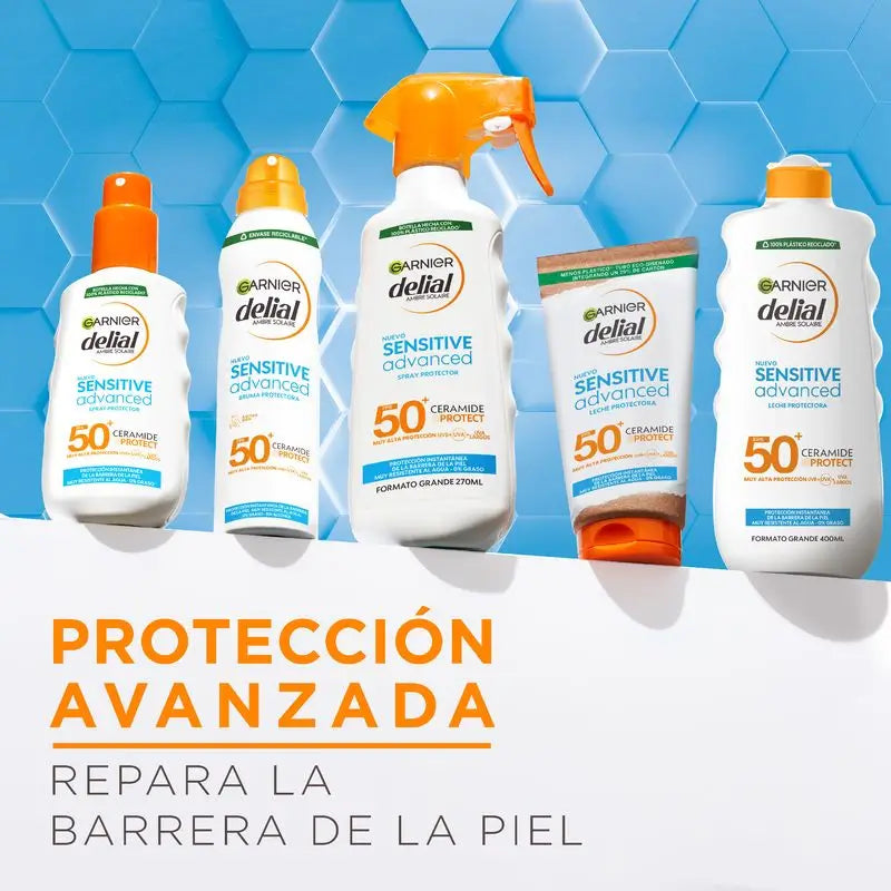 Garnier Delial Sensitive Advanced aurinkosuojavoide vaalealle, herkälle ja auringolle yliherkälle iholle SPF 50+, 400 ml