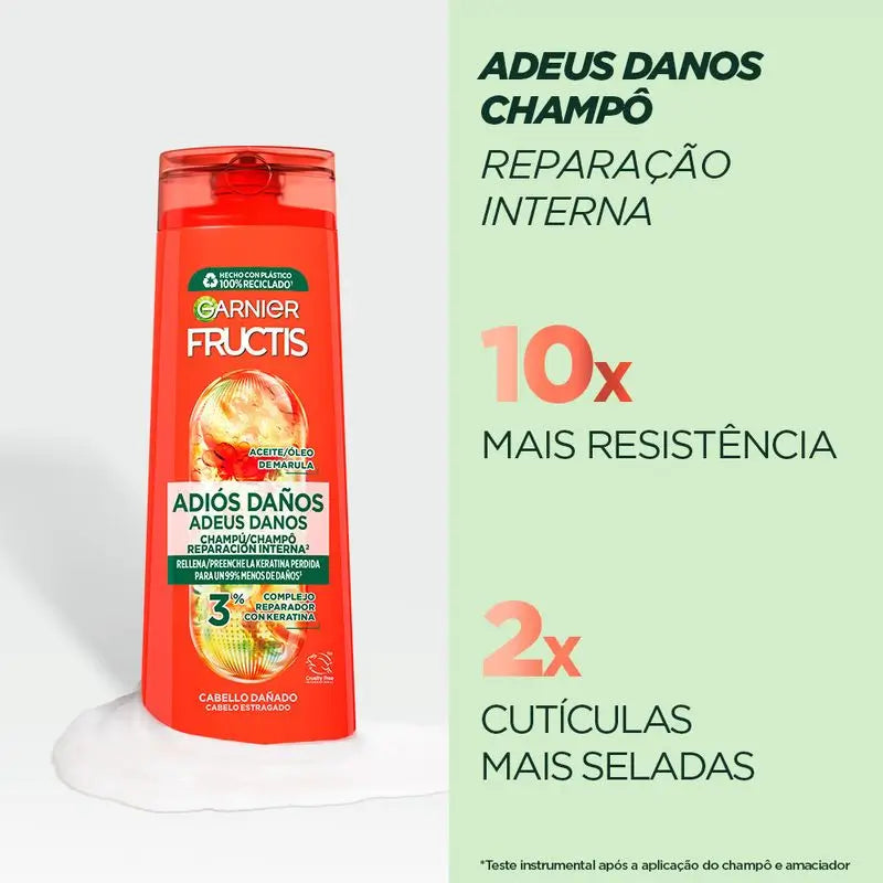 Garnier Fructis Adiós Daños -shampoo marulaöljyllä vaurioituneille hiuksille 300 ml