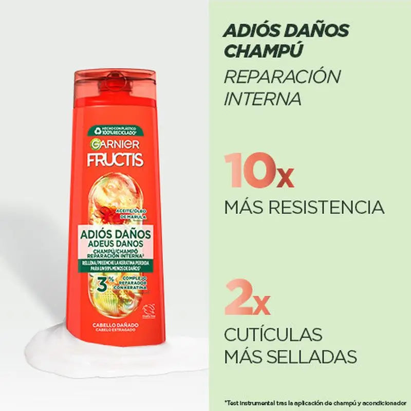 Garnier Fructis Adiós Daños -shampoo marulaöljyllä vaurioituneille hiuksille 380 ml