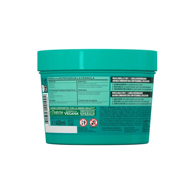 Garnier Fructis Hair Food Aloe Vera 3-in-1 kosteuttava hiusnaamio 400 ml kuivalle hiukselle