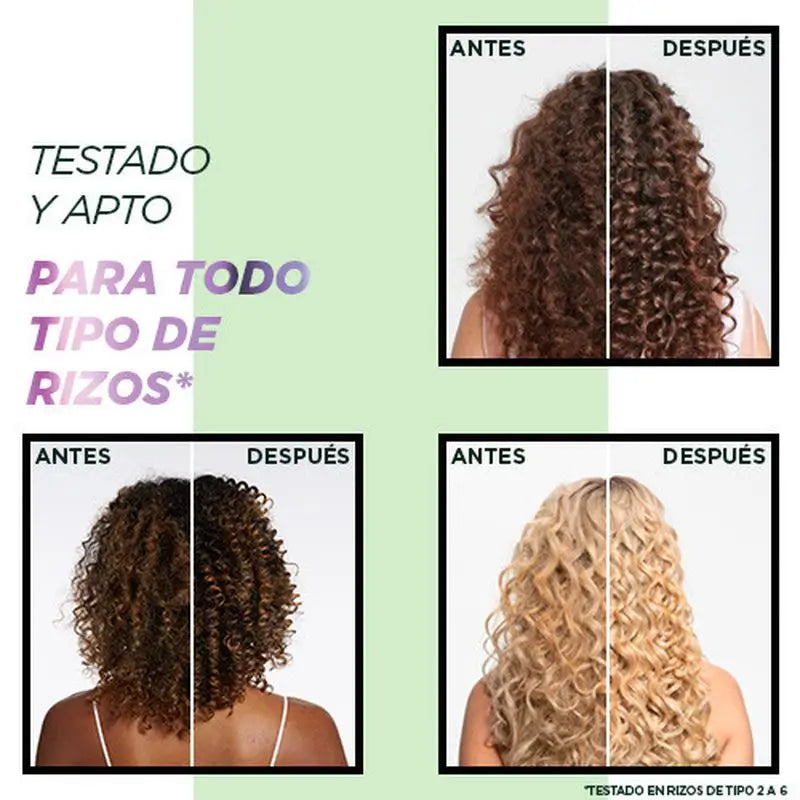 Garnier Fructis Método Rizos -hoitoaine nro 2 kosteuttaa kiharoita viikon ajan, 370 ml