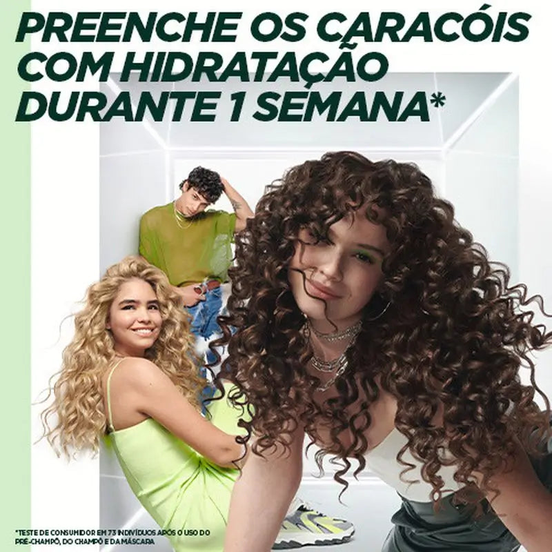 Garnier Fructis Método Rizos -hoitoaine nro 2 kosteuttaa kiharoita viikon ajan, 370 ml