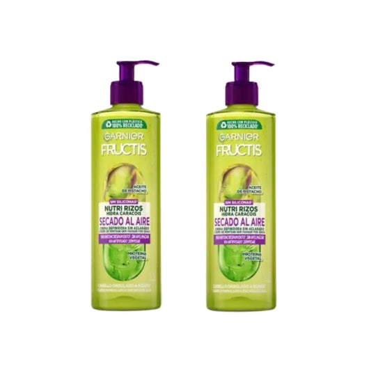 Garnier Fructis Nutri Rizos Ilmakuivausvoide, jota ei huuhdella pois, kihara- tai aaltoilevalle hiukselle, 2 x 400 ml 