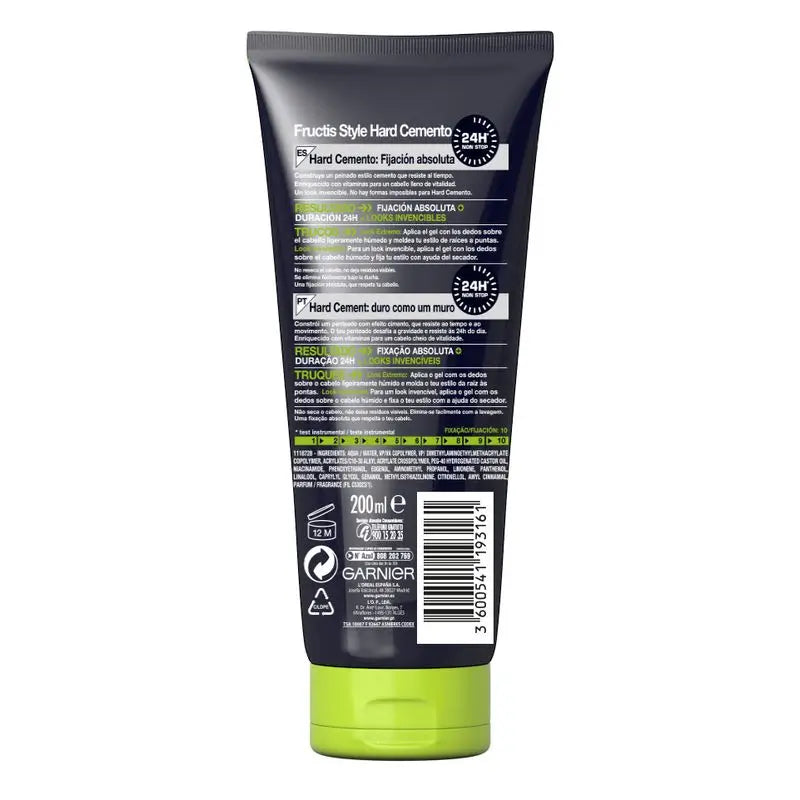 Garnier Fructis Style Gel Hard Cemento – Absoluuttinen pito 200 ml