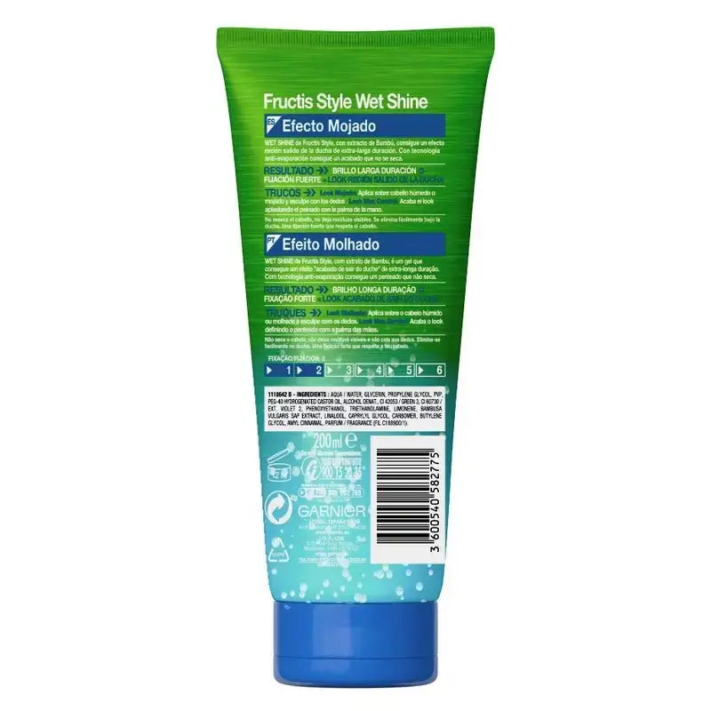 Garnier Fructis Style Gel Wet Shine – märkäefekti, 3 x 250 ml:n pakkaus