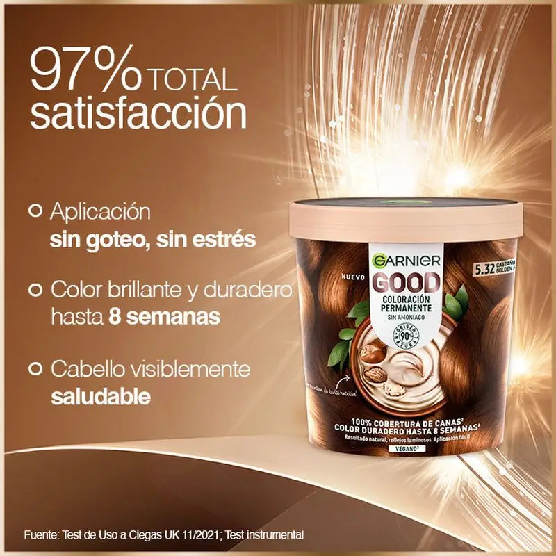 Garnier Good - ammoniakiton pysyvä hiusväri, 90 % luonnollista alkuperää, sävy 5.32 Burnished Sunset