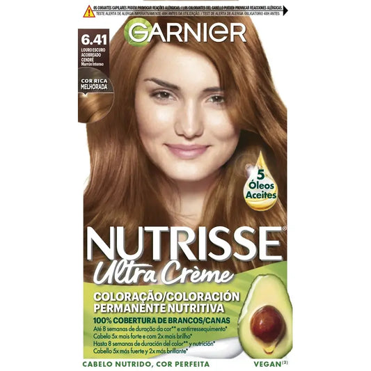 Garnier Nutrisse pysyvä hiusväri, syvä ruskea, sävy 6,41, 160 ml