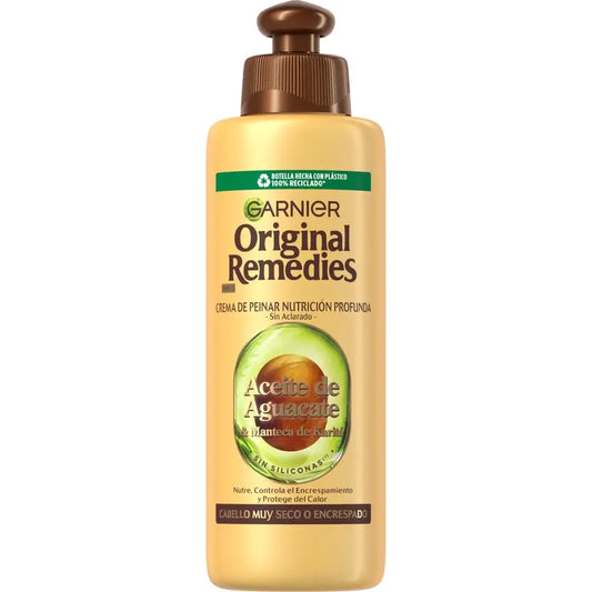 Garnier Original Remedies Avokadoöljy ja sheavoi -voide vaikeasti hallittavalle ja kiharaiselle hiukselle 200 ml