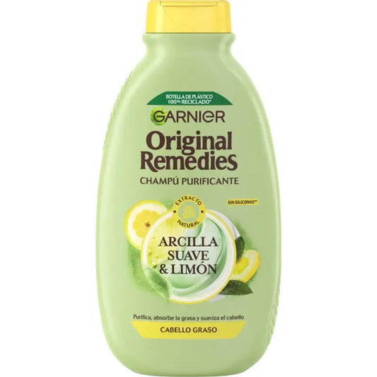 Garnier Original Remedies Pehmeä savi ja sitruuna -shampoo rasvaiselle hiukselle – 300 ml
