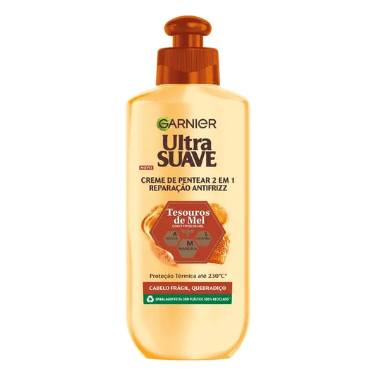 Garnier Ultra Doux 2-in-1-kampausvoide, korjaava ja kiharanesto, 200 ml