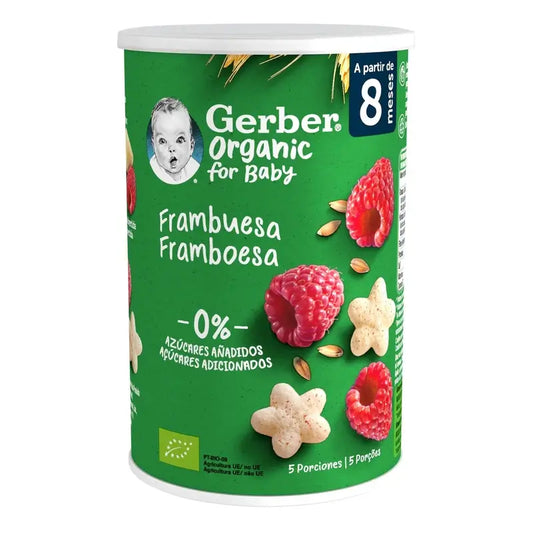 Gerber Puff Snack Organic -vilja- ja vadelmasnack, 35 g