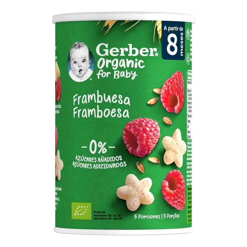 Gerber Puff Snack Organic -vilja- ja vadelmasnack, 35 g