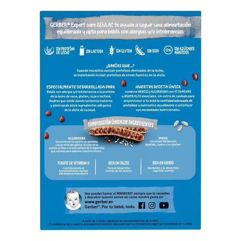 Gerber Expertcare Sinlac -vauvanruoka, 6 kuukauden iästä alkaen, 250 g