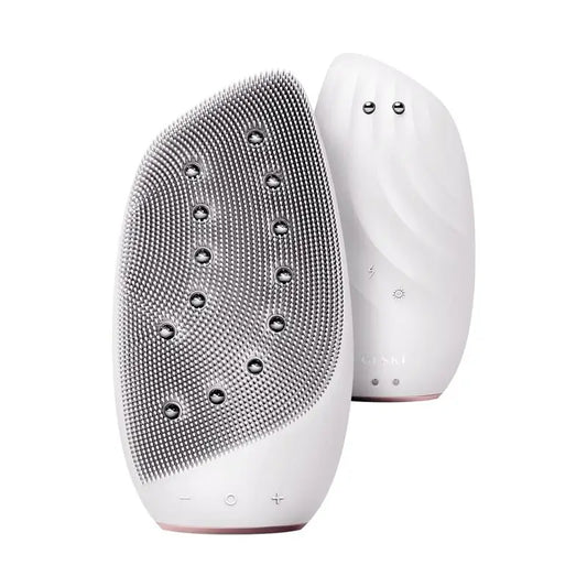 Geske 8 In 1 Thermal Sonic Facial Brush & Face Tightener - White Gold Pink