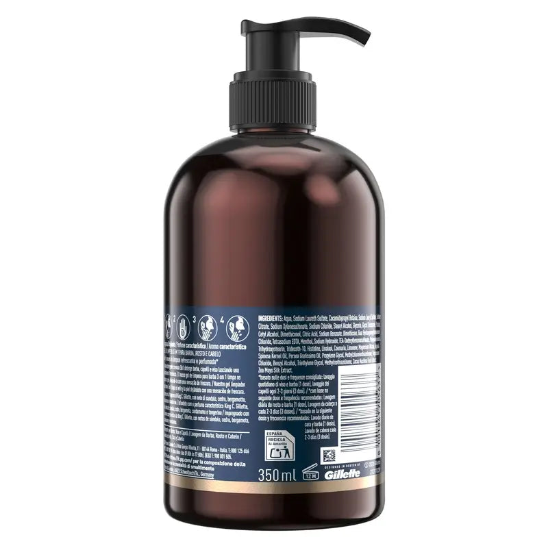 Gillette King C. Parta- ja kasvojen geeli, 350 ml