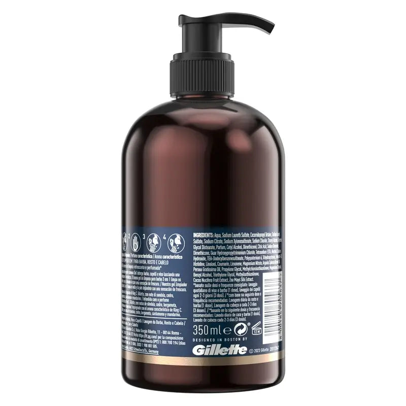 Gillette King C. Parta- ja kasvojen geeli, 350 ml
