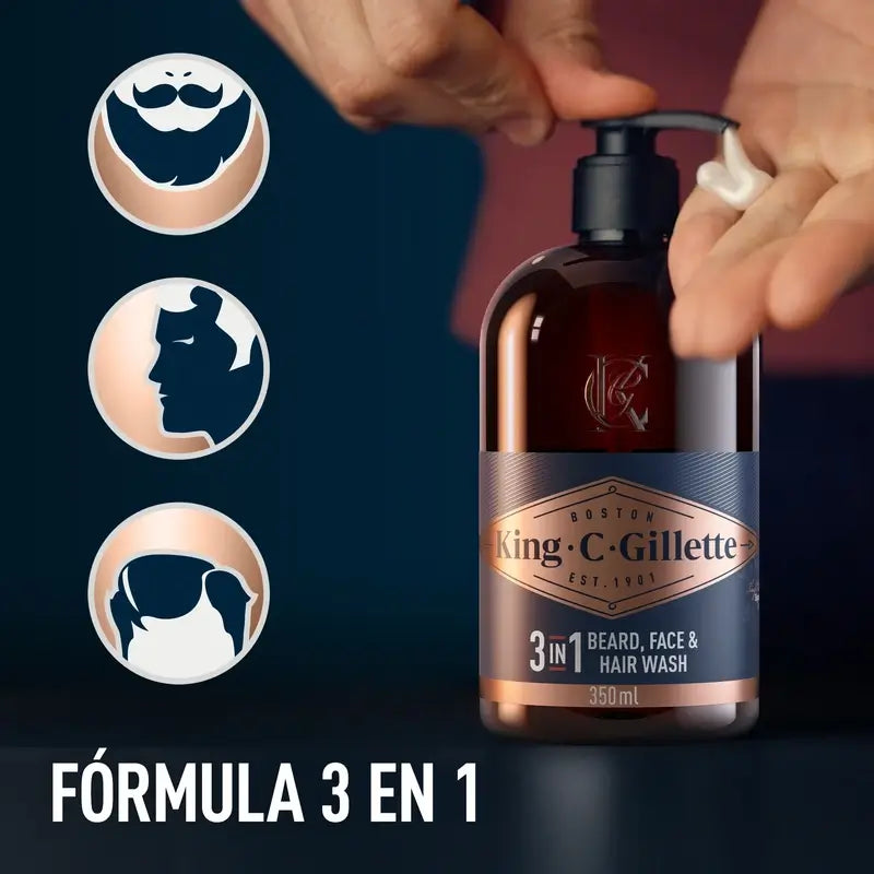 Gillette King C. Parta- ja kasvojen geeli, 350 ml