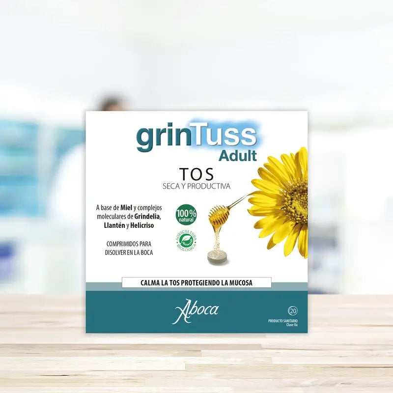 Aboca Grintuss Adult – kuiva ja yskä, 20 tablettia
