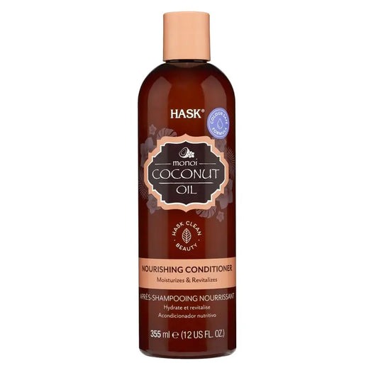 Hask Monoi-kookosöljyä sisältävä ravitseva hoitoaine, 355 ml