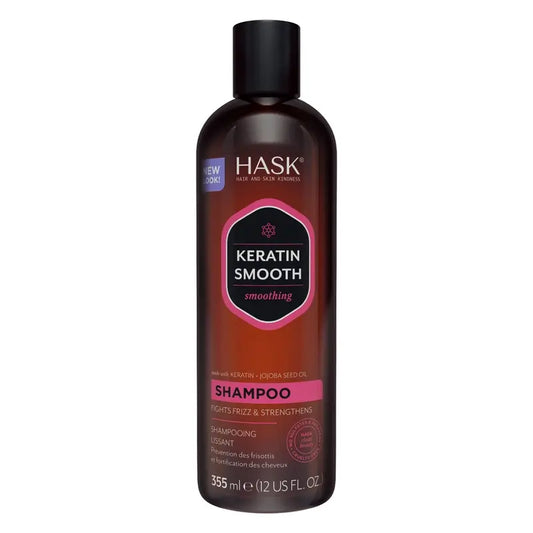 Hask Pehmeä ja sileä keratiiniproteiini-shampoo, 355 ml