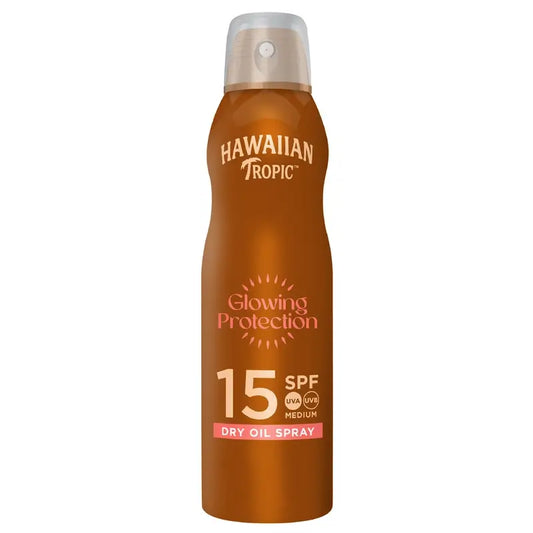 Hawaiian Tropic Glowing-suihkeöljy SPF 15, 180 ml
