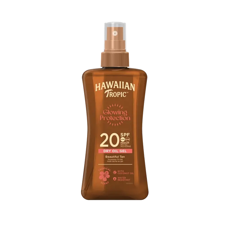 Hawaiian Tropic HT Glowing -öljy SPF 20, 200 ml