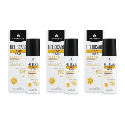 Heliocare 360º Color Gel Oil Free Bronze SPF50+, 3 x 50 ml 