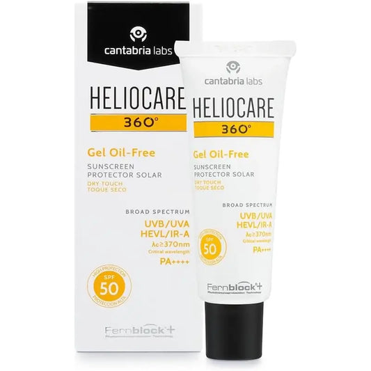 Heliocare 360º öljytön aurinkosuojageeli kasvoille, SPF 50+, 50 ml