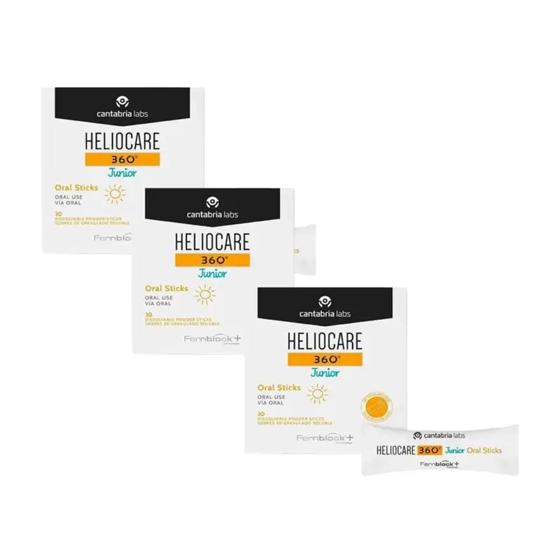 Heliocare 360º Junior suun kautta otettava tikku, 3 x 20 pussia 