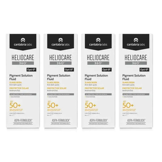 Heliocare 360º Pigment Solution Fluid SPF50+, 4 x 50 ml:n pakkaus