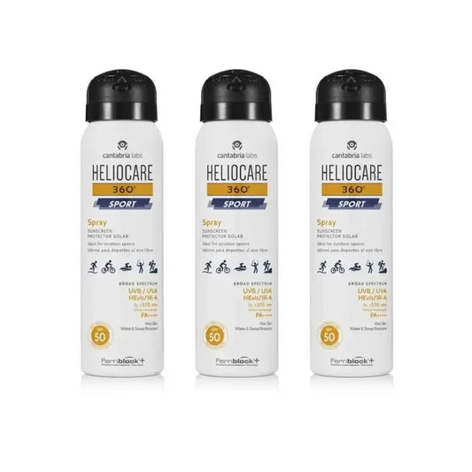 Heliocare 360º Sport -suihke SPF 50, 3 x 100 ml 