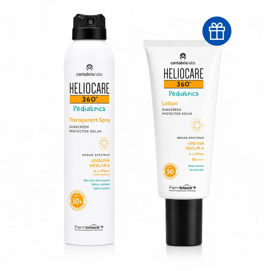 Heliocare 360º Pediatrics läpinäkyvä suihke SPF 50+ 200 ml