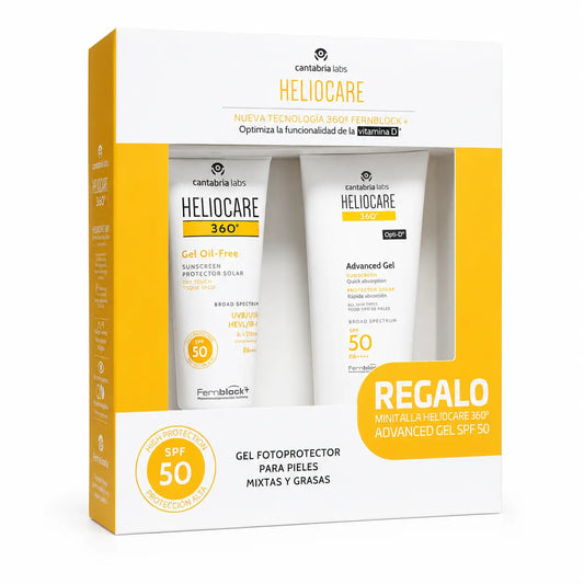 Heliocare Pack 360 -geeli, SPF 50 + 360 Advance -geelin minikoko, 150 ml