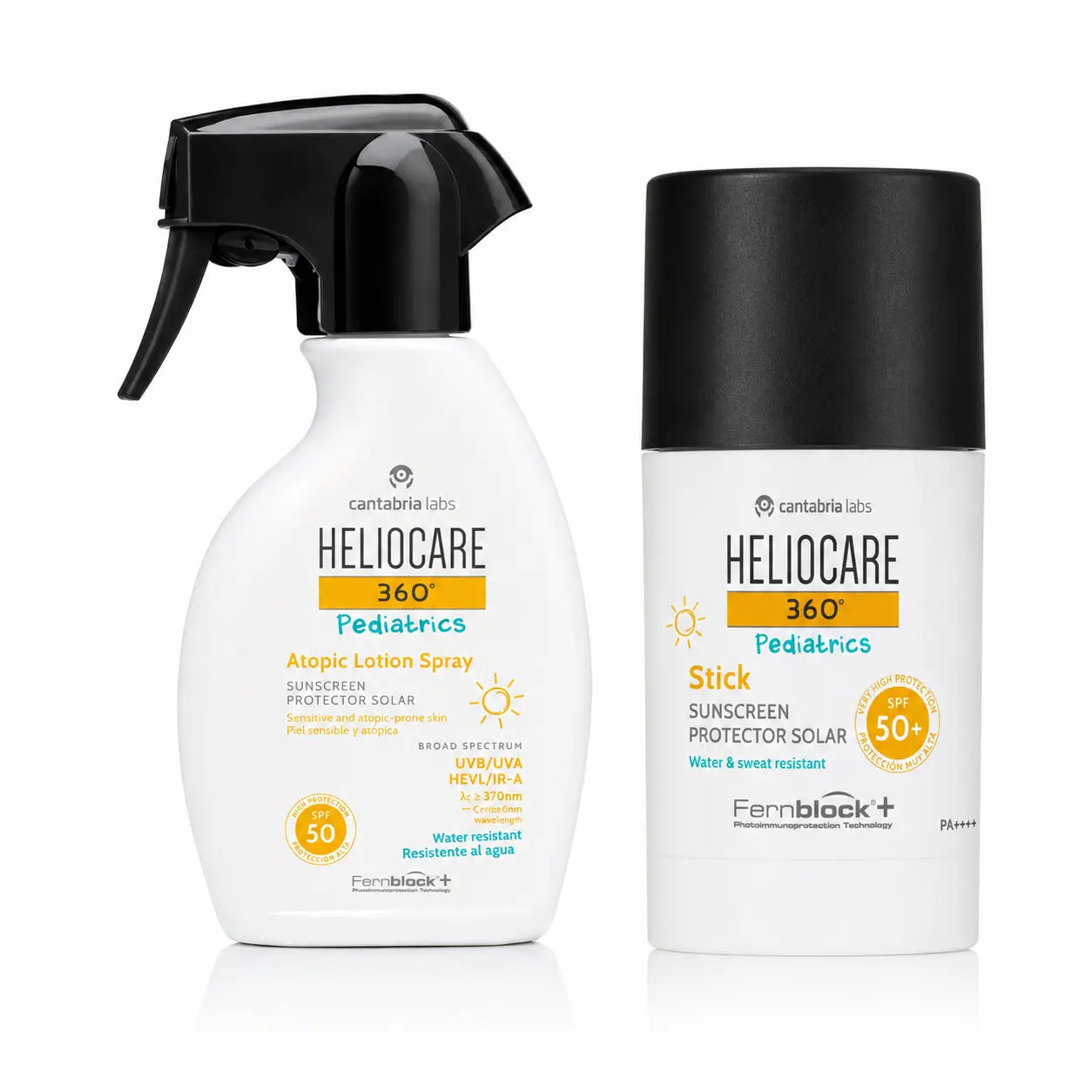 Heliocare Pack 360º Pediatrics Atopic -voidesuihke SPF50 250 ml + suojavoide SPF50+ 25 g
