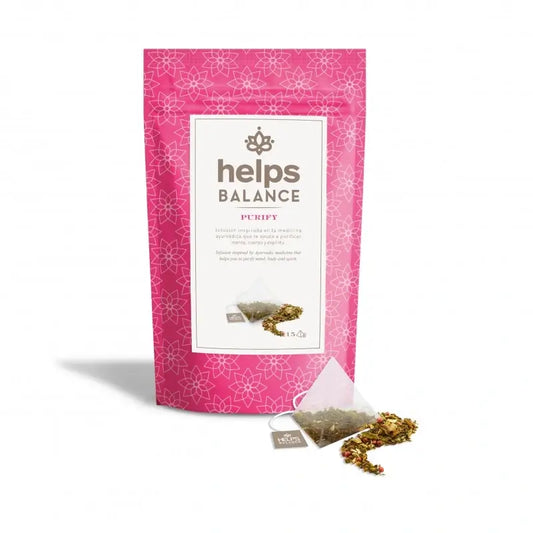 Helps Balance -ayurvedalainen puhdistava ja suojaava teepussi, 15 pyramidimuotoista teepussia