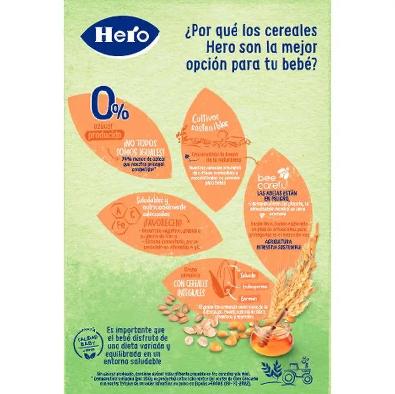 Hero Baby -viljapuuro, 8 viljalajia ja hunajaa, 340 g
