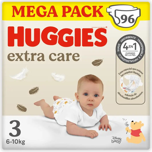 Huggies Extra Care Koko 3 (6–10 kg) Disney-vauvavaipat, 96 kpl