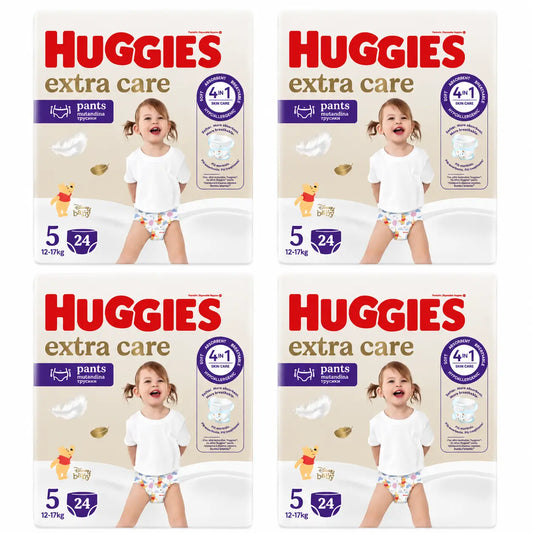 Huggies Extra Care Koko 5 (12–17 kg) Disney-vauvan vaippahousut, 24 kpl, 4-pakkaus
