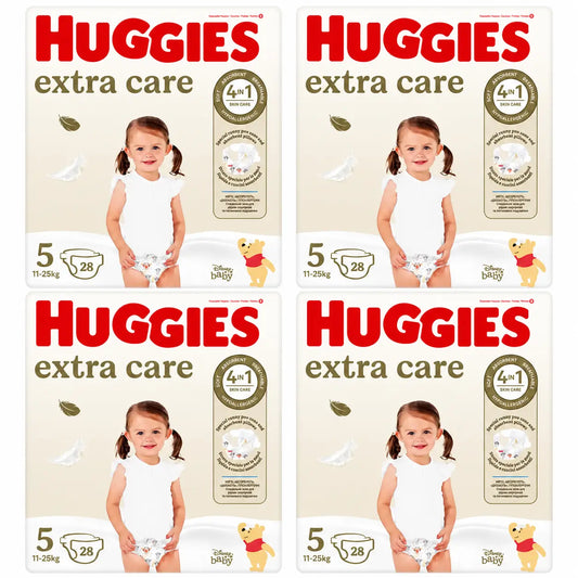 Huggies Extra Care Koko 5 (11–25 kg) Disney-vauvanvaipat, 28 kpl, 4-pakkaus